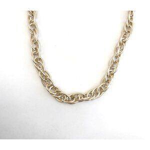 Gold Toned XL Chainlink Vintage Comstume Jewelry Necklace -